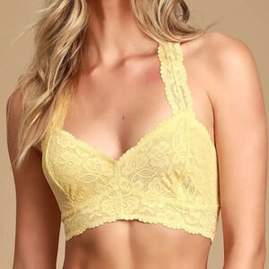 Free People Galloon Racerback Yellow Lace Bralette